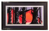 Eyvind Earle, Winter Barnyard, Lithograph