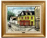Bernard Buffet, Cafe Restaurant, Au Bon Coin, Mixed Media on Paper
