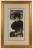 James Tissot, Promenade Dans La Niege, Drypoint Etching