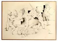 Untitled by Shelly Canton, Ink on Linen, offered Apr 2023