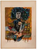 Théo Tobiasse, The Mad Poet, Lithograph