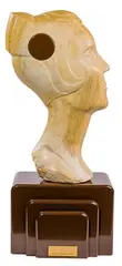 Visage de Femme by Bob Brower, Carved Stone Bust, offered Apr 2023