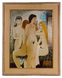 Les Modeles by Pierre Lavarenne, Oil on Canvas, offered Mar 2023