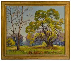 William H. Eppens, Willows in Springtime, Oil on Canvas