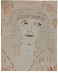 Frenching by Lee Godie, Mixed Media on Canvas, offered Dec 2022