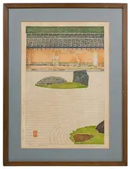 Tōshi Yoshida, Stone Garden, Woodblock Print