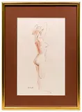 Aaron Bohrod, Nude No. 9, Ink on Paper