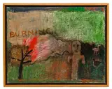 Albert Herbert, God Speaks to Moses from the Burning Bush, Oil on Canvas