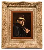 Franz Xaver Wölfle, Hunter, Oil on Board