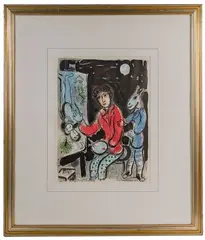 Painter in the Workshop (The Lovers) by Marc Chagall, Lithograph, offered Oct 2022