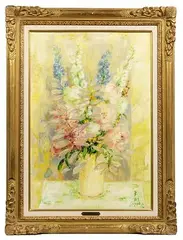 Le Pho, Fleurs, Oil on Canvas