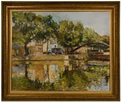Arthur Fillon, Canal St. Martin, Oil on Canvas
