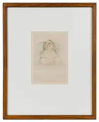Sara Smiling by Mary Cassatt, Drypoint, offered Aug 2022
