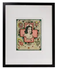 The Healer by Tony Fitzpatrick, Aquatint, offered Aug 2022