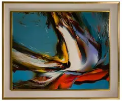 Wind of Springtime by Leonardo Nierman, Oil on Board, offered Jul 2022