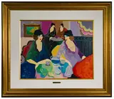 Itzchak Tarkay, Sisters at Tea, Serigraph