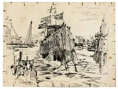 Charles Dixon, Untitled, Ink on Paper