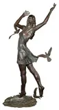 Richard Hallier, Girl With Doves, Bronze Sculpture
