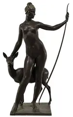 Edward McCartan, Diana with Deer, Bronze Sculpture