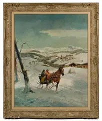 Ludwig Gschossmann, Snow, Oil on