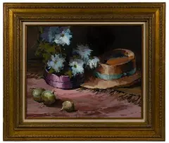 Garden Hat by Mimi Litschauer, Oil on Panel, offered Jan 2022