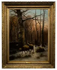 Winter Pasture by Cornelius Van Leemputten, Oil on Canvas, offered Nov 2021