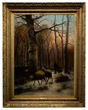 Cornelius Van Leemputten, Winter Pasture, Oil on Canvas