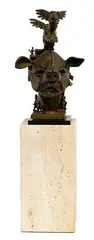 Theodore Gall, Flying Pigs, Bronze Sculpture