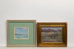 Edgar Spier Cameron, The Quay at Nemours, Gouache on Paper