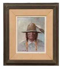 Olaf Weighorst, Crow Indian, Oil on Board