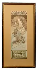 Hiver by Alphonse Mucha, Lithograph, offered Oct 2021