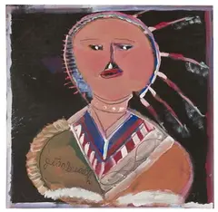 The Indian by Jimmy Lee Sudduth, Mixed Media on Panel, offered Sep 2021