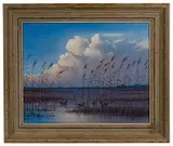 Owen J. Gromme, Pintails on a Fall Evening, Oil on Canvas