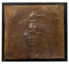 Robert Ernst Marx, Man and Bird, Bronze Relief