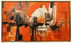 Douglas Craft, Study in Red, Oil on Canvas