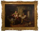 William Henry Midwood, The New Toy, Oil on Canvas