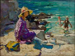 By the Shore by Dorthea Sharp, Oil on Board, offered Feb 2025