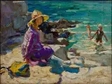 By the Shore by Dorthea Sharp, Oil on Board, offered Feb 2025