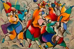 David Schluss, Bliss, Mixed Media Serigraph
