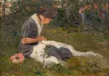 Dorothy at Flanders France by Albert H. Ullrich, Oil on Canvas Laid on Board, offered Feb 2025