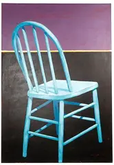 Turquoise Chair by Ray Kobald, Acrylic on Canvas, offered Jul 2021