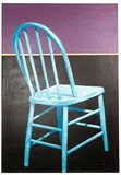 Ray Kobald, Turquoise Chair, Acrylic on Canvas