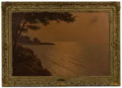 Jacobus Leonardus van der Meide, Mediterranean Sunset, Oil on Canvas
