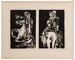 Two Horsemen by Robert Colquhoun, Lithograph, offered Jun 2021