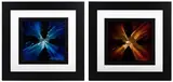 Chris DeRubeis, Mini Burst Blue' and 'Mini Burst Red, Mixed Media on Aluminum