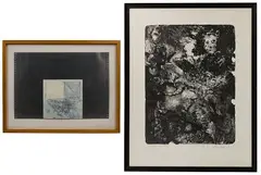 Study Square #5 by Gordon Dorn, Encaustic on Aluminum, offered May 2021