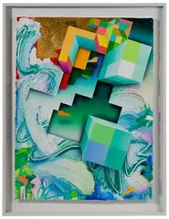 George D. Green, Tropical Island Country and Western Suite #8, Mixed Media on Paper