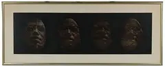 Malcolm X by Thomas C. Strobel, Mixed Media on Paper, offered May 2021