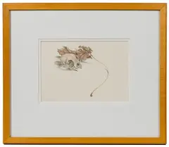 Skull and Leaf by John Wickenberg, Graphite and Watercolor on Paper, offered Apr 2021