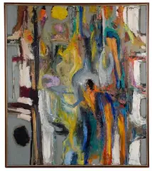 #14 Abstract by John Nartker, Oil on Canvas, offered Feb 2021